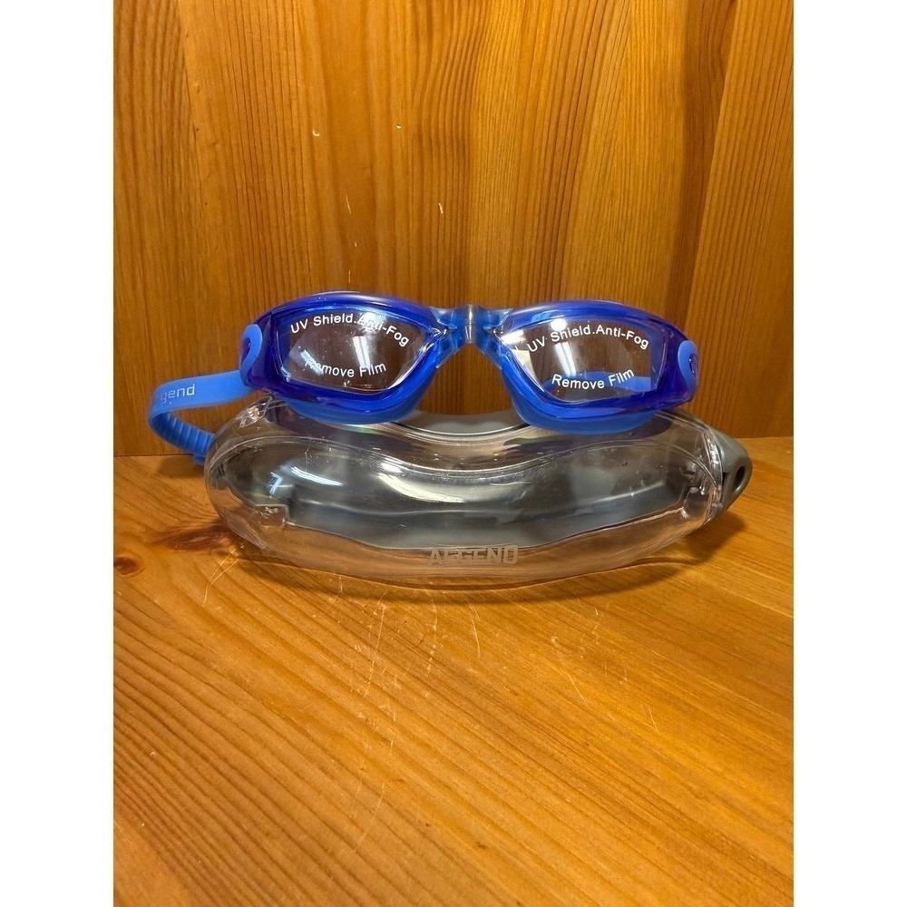 Aegend Adult Swim Goggles Blue UV Shield‎ Anti-Fog w/ Hard Protective Case New